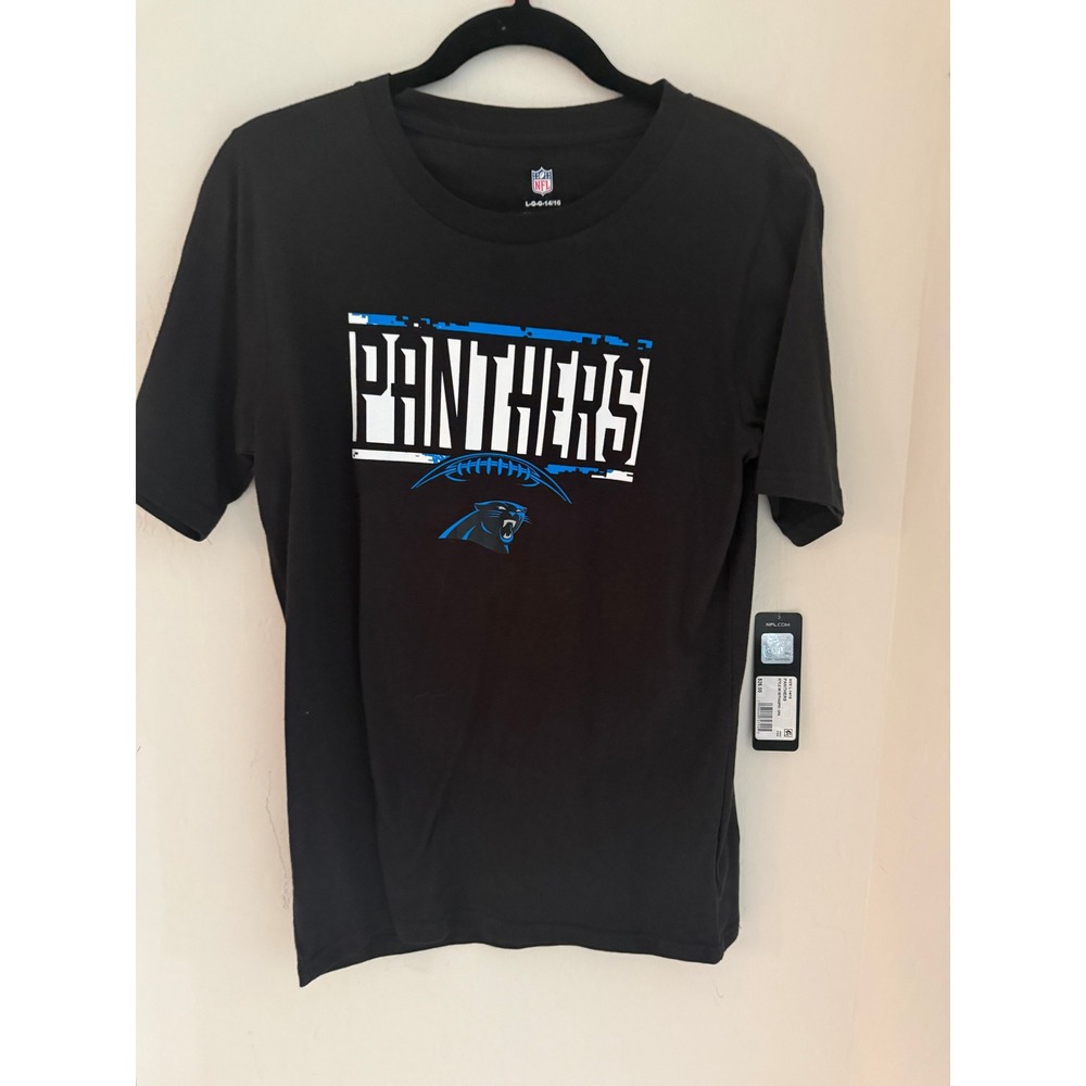 NFL Carolina Panthers YOUTH T-Shirt Black Size Large (14/16) NWT